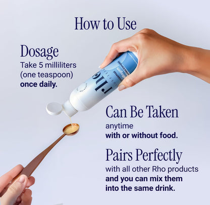 Rho Nutrition Liposomal Collagen Peptides - High-Absorption Liquid Collagen Supplement - Supports Skin Elasticity, Joint Health, and Overall Vitality for Healthy Aging, 5 fl oz